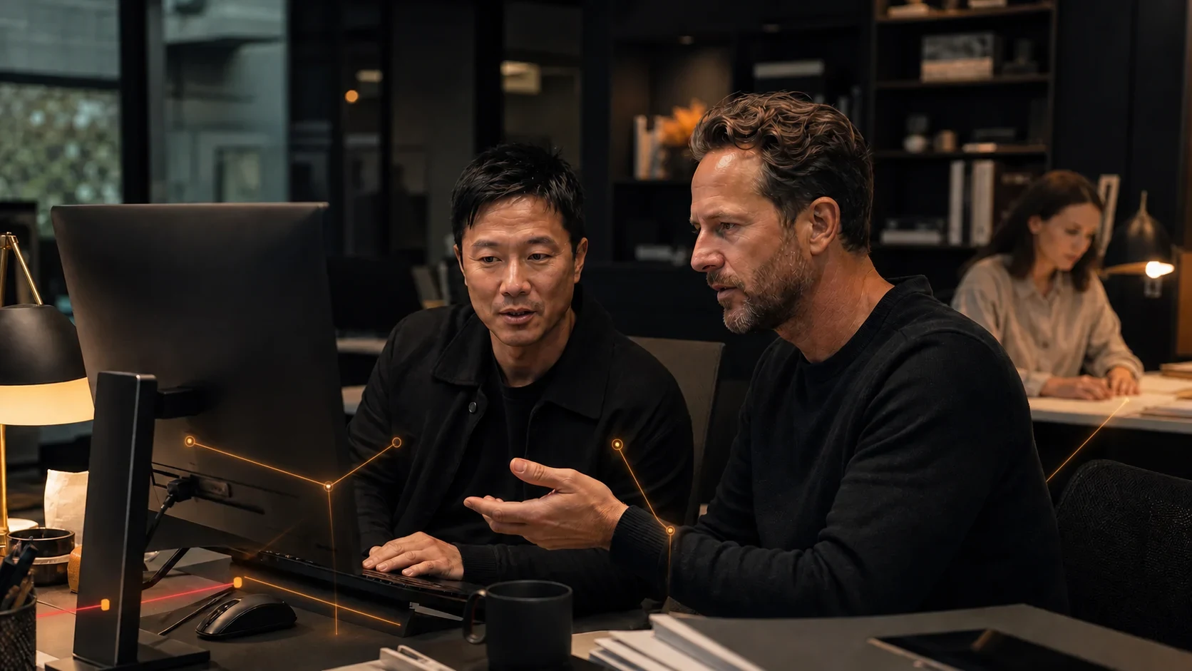 Architecture practice reviewing secure cloud collaboration with an IT adviser