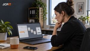 Small-business owner examining a redirect chain from an email link to an unexpected sign-in page